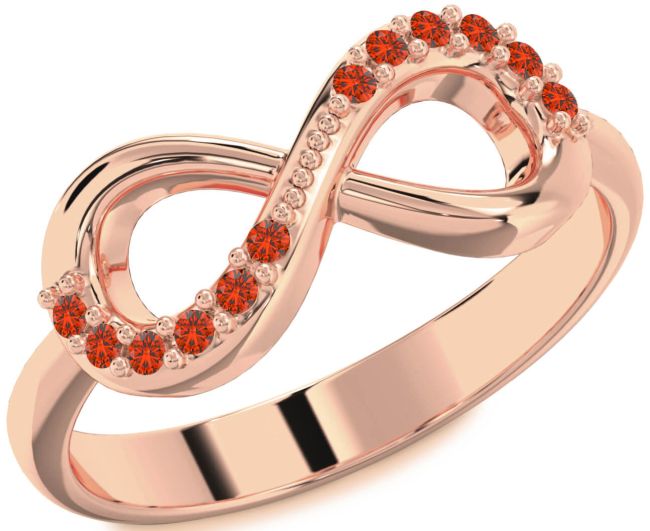 Fire Opal Rose Gold Infinity Round Ring