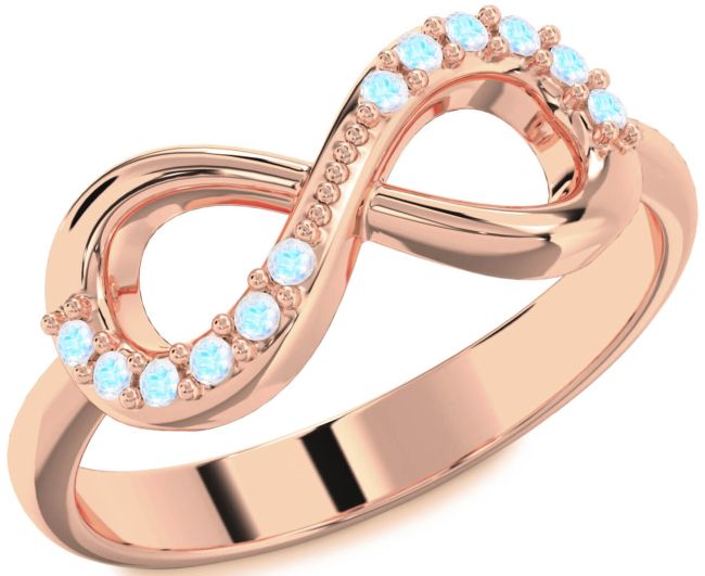 Moonstone Rose Gold Infinity Round Ring
