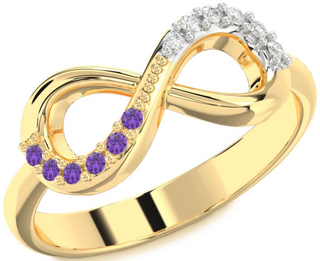 Gold Infinity Round Promise Ring