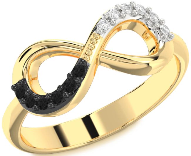 Gold Infinity Round Promise Ring