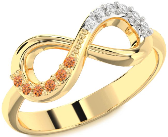 Gold Infinity Round Promise Ring