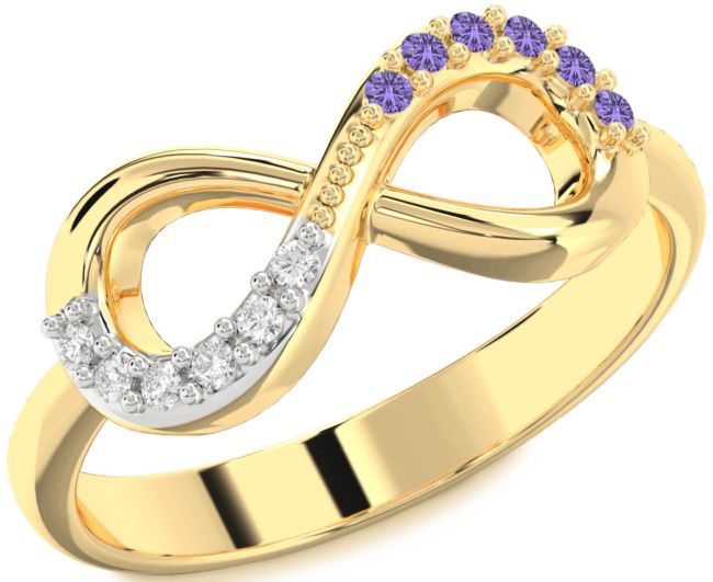 Gold Infinity Round Promise Ring