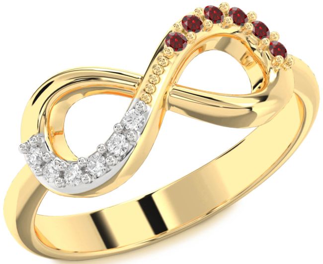 Gold Infinity Round Promise Ring