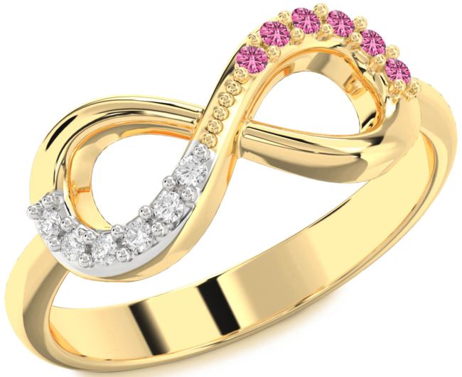 Gold Infinity Round Promise Ring