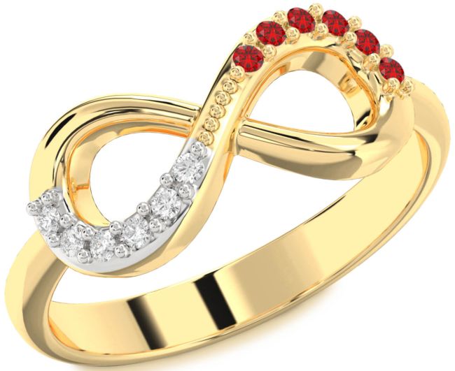 Gold Infinity Round Promise Ring