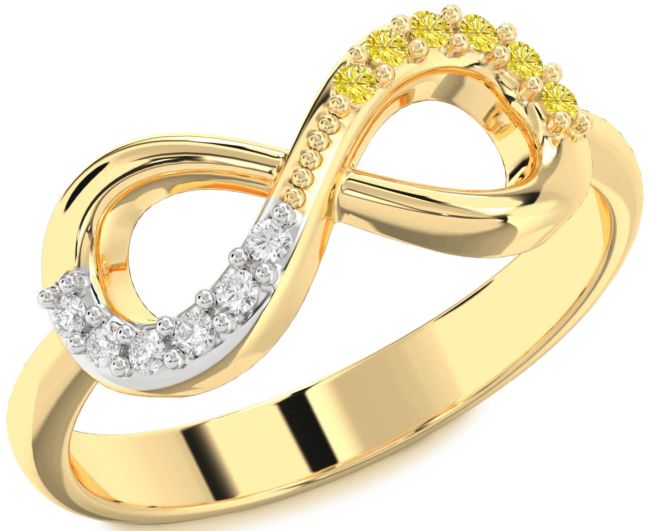 Gold Infinity Round Promise Ring