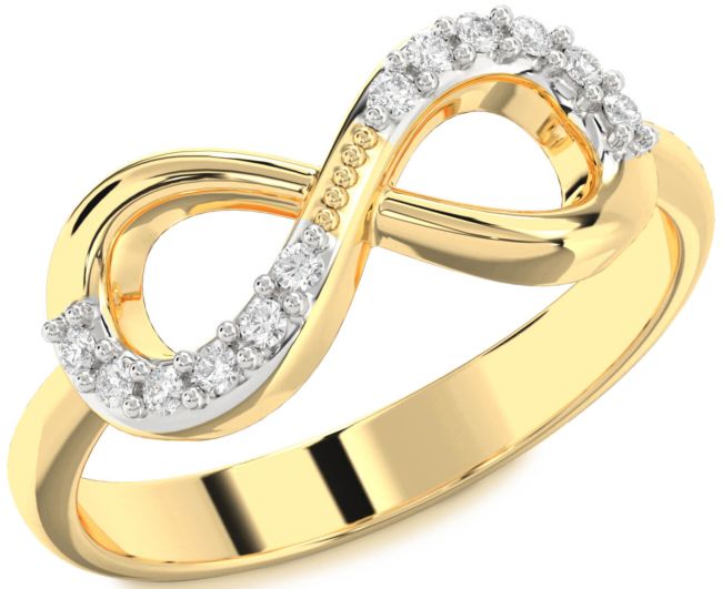 Lab Diamond Gold Infinity Round Ring