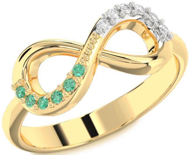 Gold Silver Infinity Round Promise Ring