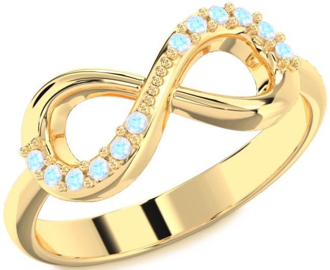 Moonstone Gold Infinity Round Ring