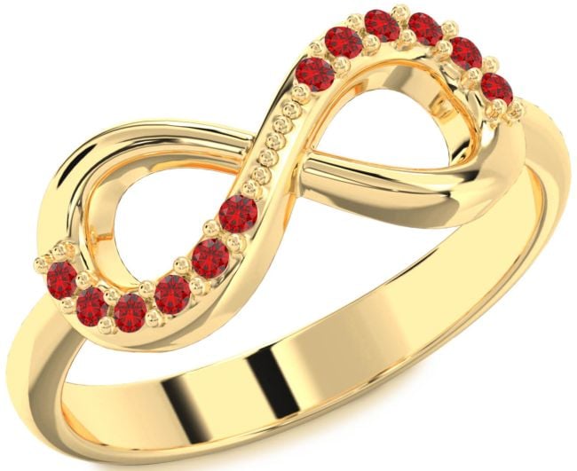 Ruby Gold Infinity Round Ring