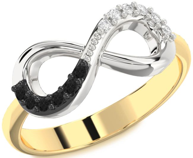 Gold Silver Infinity Round Promise Ring