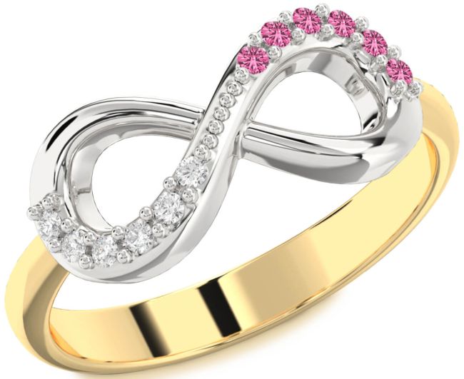 Gold Silver Infinity Round Promise Ring