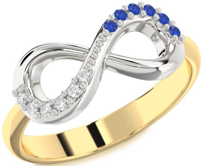 Platinum & Yellow Gold Infinity Round Promise Ring