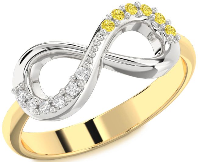 Gold Silver Infinity Round Promise Ring