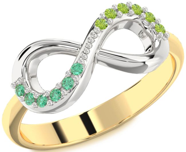 Gold Silver Infinity Round Promise Ring