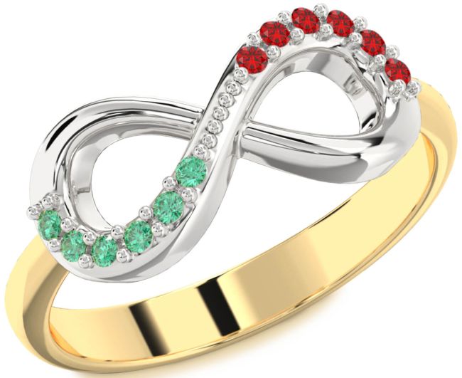 Gold Silver Infinity Round Promise Ring