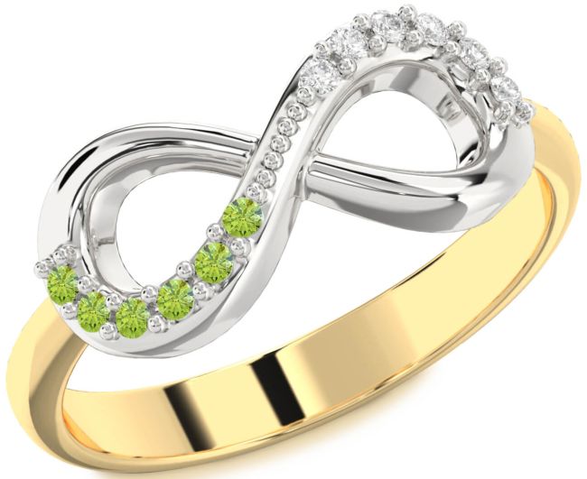 Gold Silver Infinity Round Promise Ring