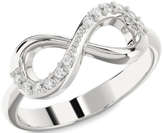 Diamond Platinum Infinity Round Ring