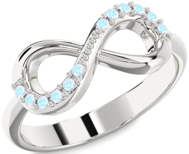 Moonstone Silver Infinity Round Ring