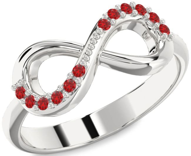 Ruby Platinum Infinity Round Ring