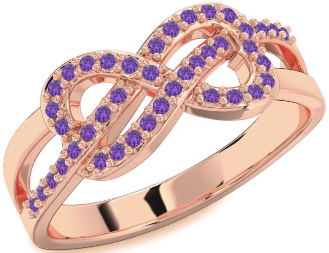 Amethyst Rose Gold Infinity Ring