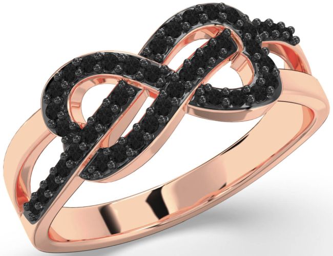 Black Diamond Rose Gold Infinity Ring