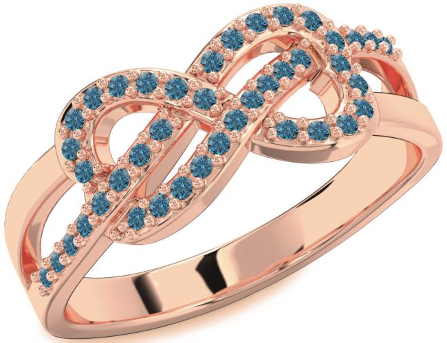 Blue Diamond Rose Gold Infinity Ring