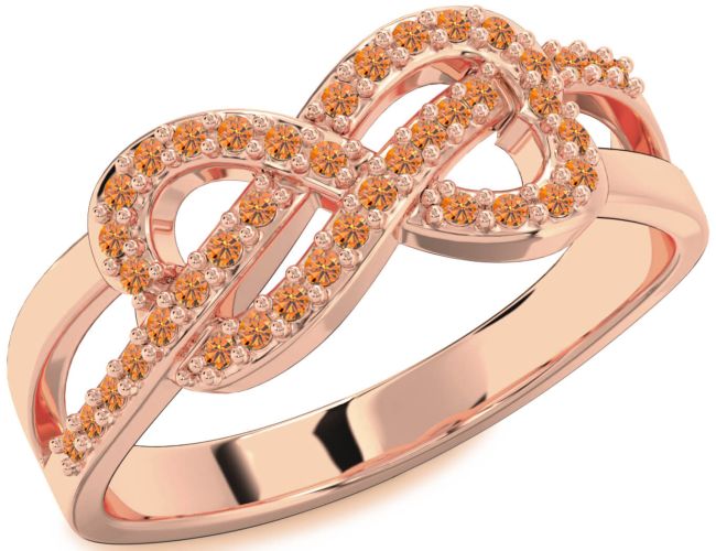 Citrine Rose Gold Infinity Ring