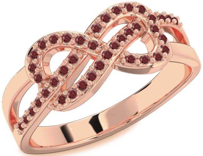 Garnet Rose Gold Infinity Ring