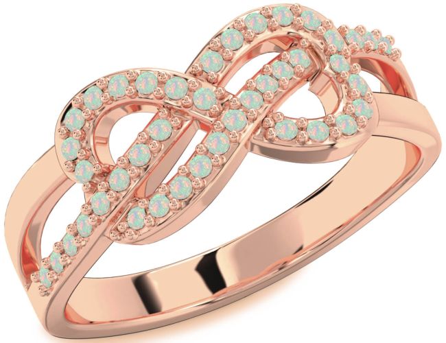 Opal Rose Gold Infinity Ring