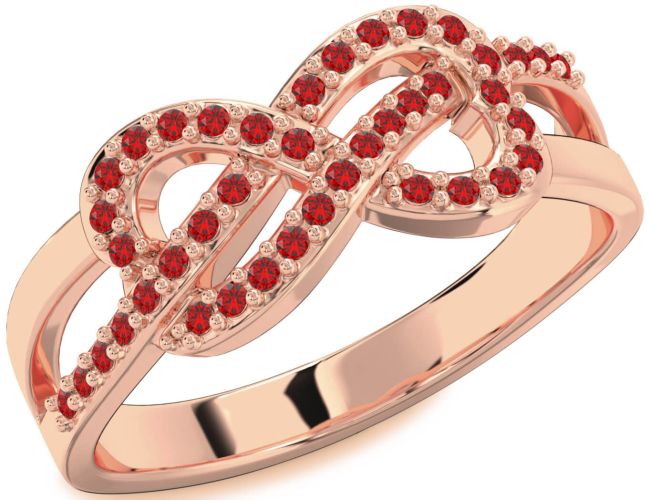 Ruby Rose Gold Infinity Ring