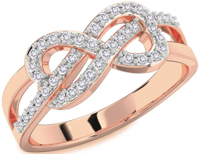 Salt & Pepper Diamond Rose Gold Infinity Ring