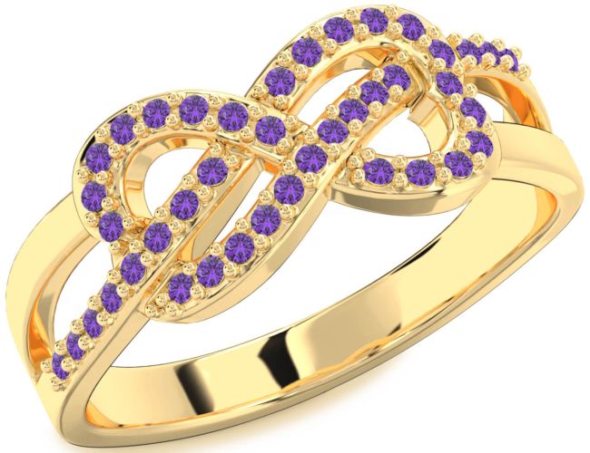 Amethyst Gold Infinity Ring