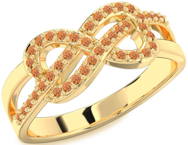 Citrine Gold Infinity Ring