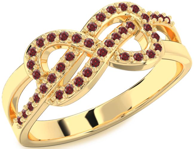 Garnet Gold Infinity Ring