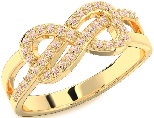 Morganite Gold Infinity Ring