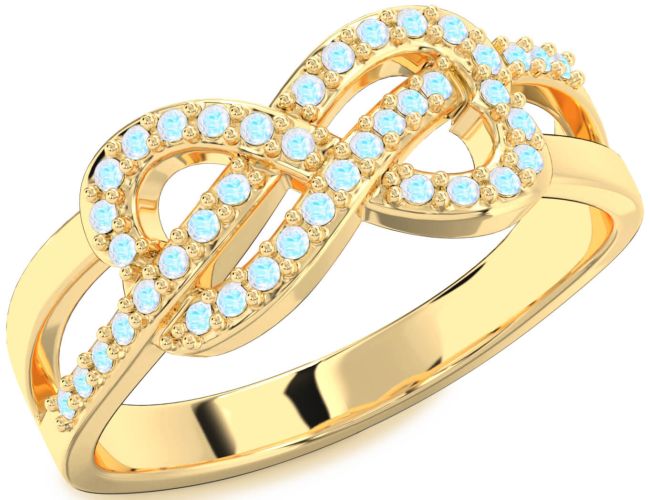 Moonstone Gold Silver Infinity Ring