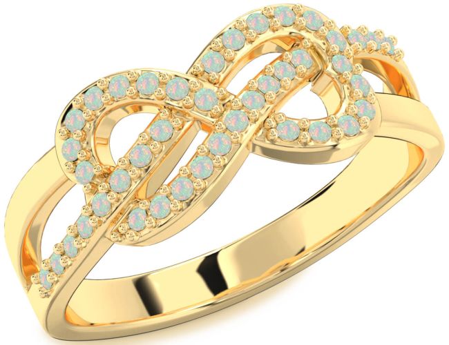 Opal Gold Infinity Ring