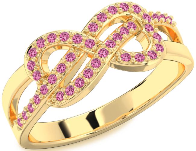 Pink Sapphire Gold Infinity Ring
