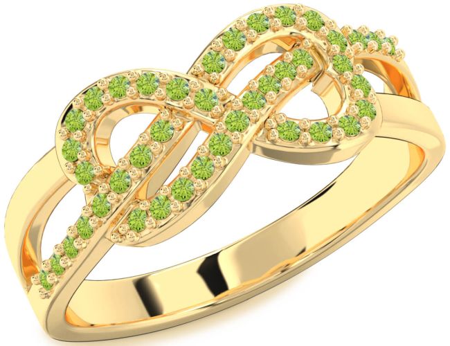 Peridot Gold Infinity Ring