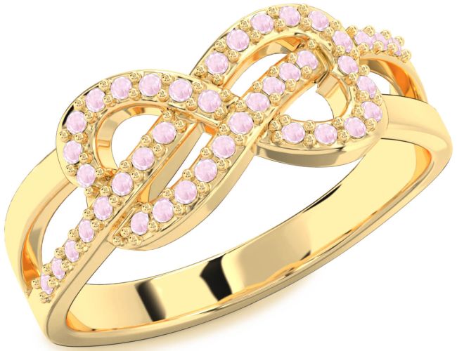 Rose Quartz Gold Infinity Ring