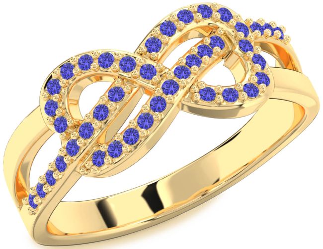 Tanzanite Gold Infinity Ring