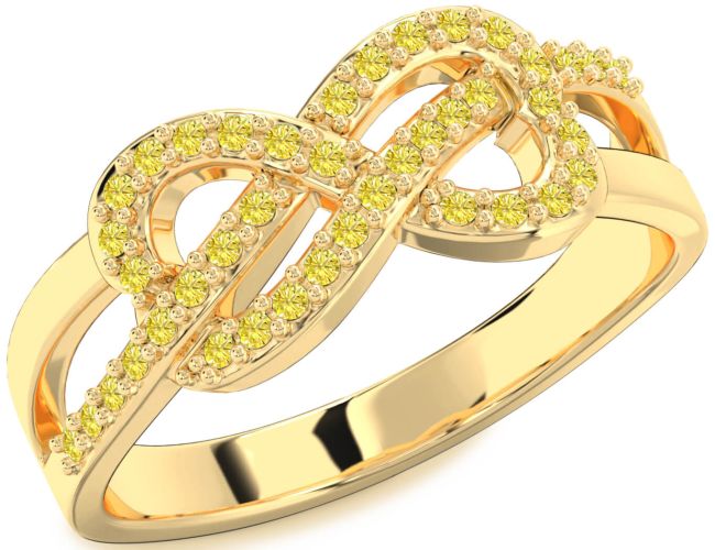 Yellow Diamond Gold Infinity Ring
