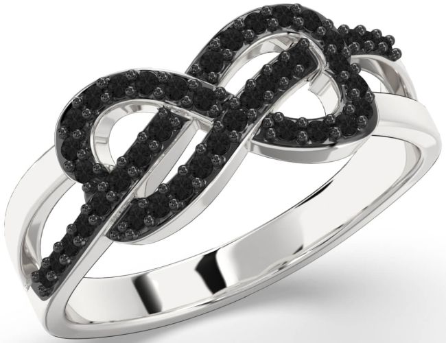 Black Diamond Platinum Infinity Ring