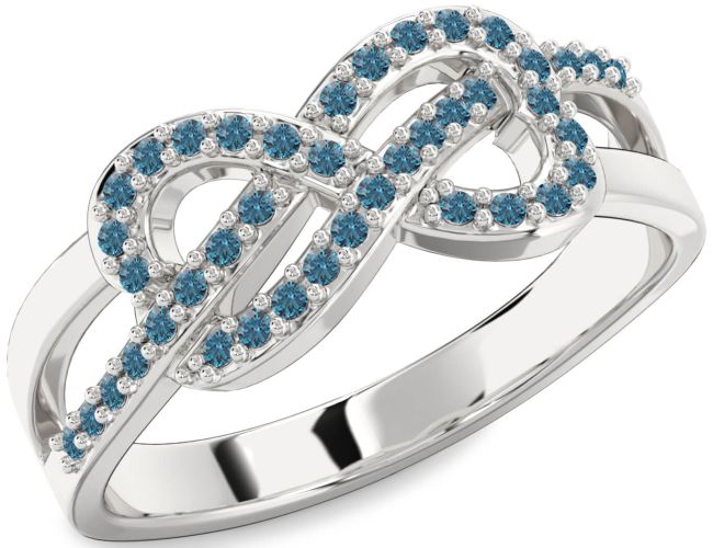 Blue Diamond Platinum Infinity Ring