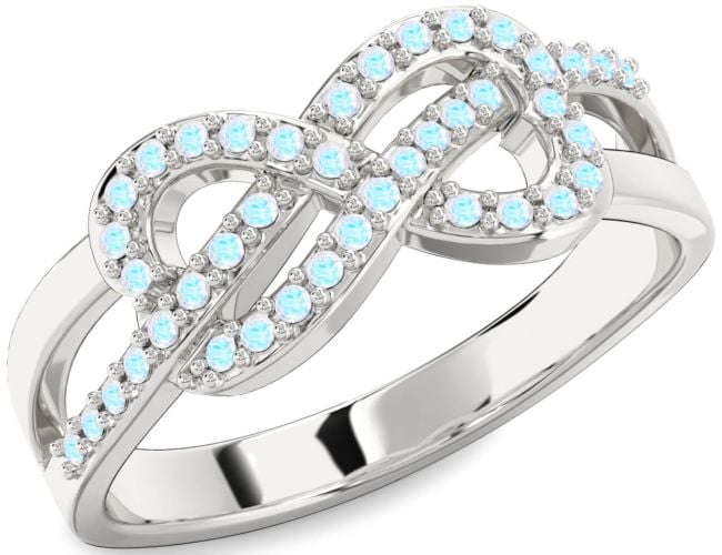 Moonstone Silver Infinity Ring