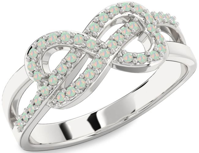 Opal White Gold Infinity Ring