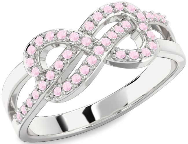 Rose Quartz Silver Infinity Ring