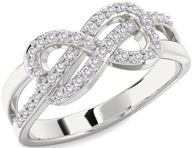 Salt & Pepper Diamond Platinum Infinity Ring