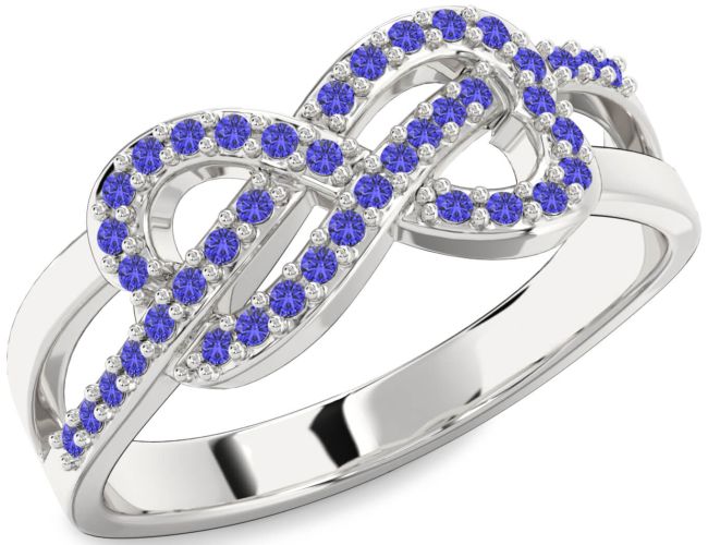 Tanzanite Platinum Infinity Ring